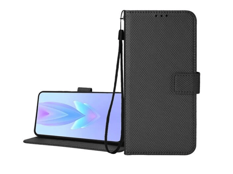 Gigapack Realme 12 Plus Bőr hatású flip tok, fekete (GP-158321)