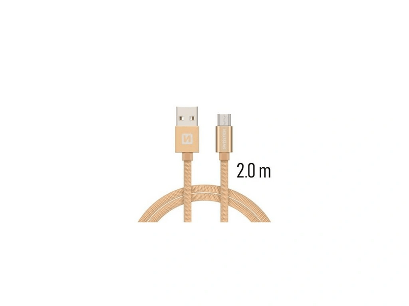 Swissten USB-A/micro USB Kábel 2m, arany (71522304)