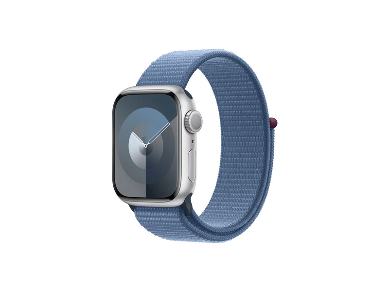Apple Watch Series 9 (2023) GPS – 41 mm-es ezüst alumíniumtok, télkék sportpánt (MR923QH/A)