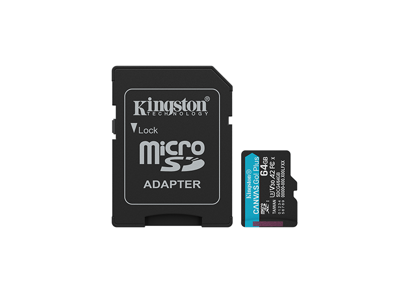 Kingston Canvas Go Plus microSD kártya, 64 GB (SDCG4/64GB)