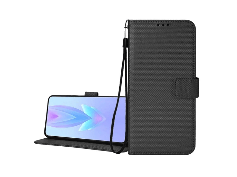 Gigapack vivo V40 SE 5G Bör hatású flip tok, fekete (GP-159732)