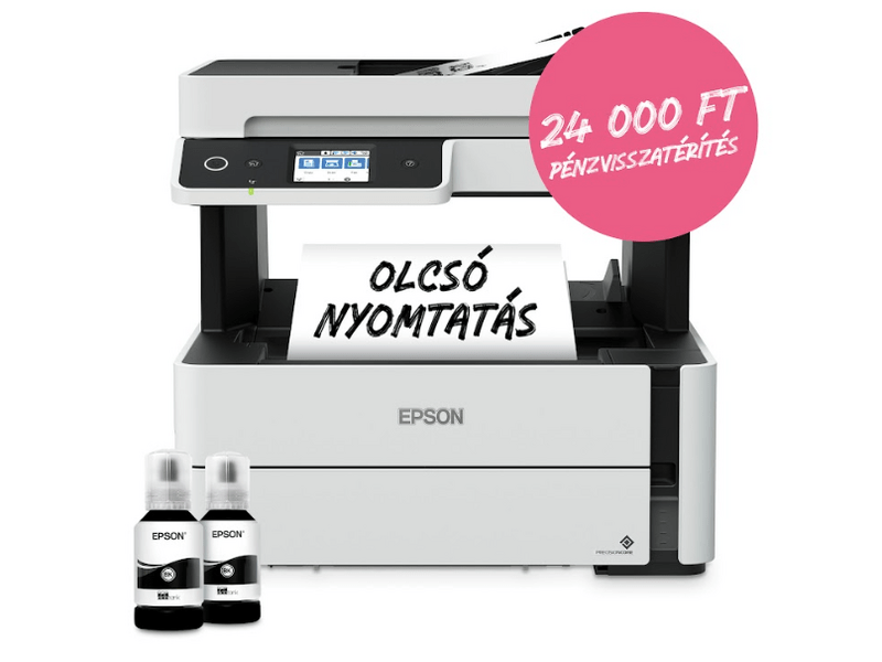 Epson M3180 mono MFP, Duplex, WiFi, 11 000 oldal tintával