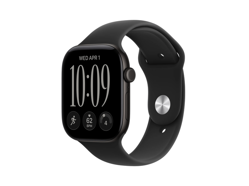 Apple Watch Series 12 GPS+Cellular, 46 mm fekete alumíniumtok, fekete sportszíj, S/M (MJG84MP/A)