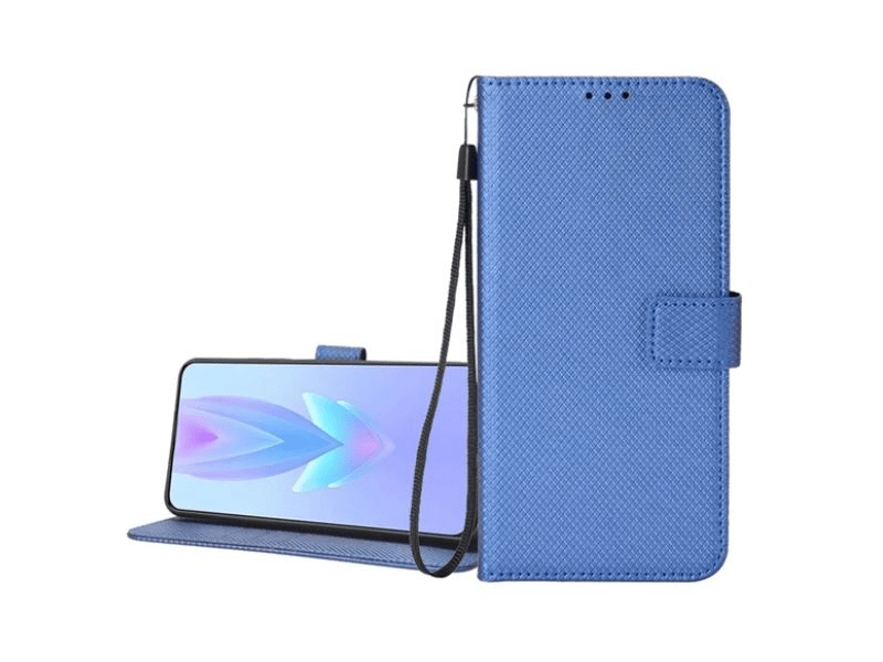 Gigapack ZTE Blade A72s 4G Bőr hatású flip tok, kék (GP-157684)
