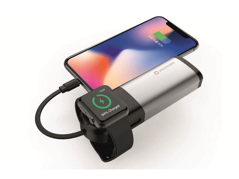 Swissten 2in1 MFi Apple Watch & iPhone power bank, 6700 mAh (22013980)