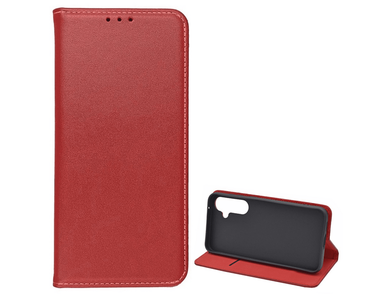 Gigapack Samsung Galaxy A35 5G Valódi bőr flip tok, piros (GP-154571)