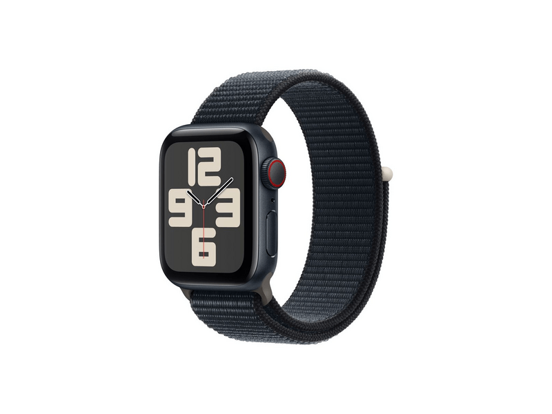 Apple Watch SE (2023) GPS + Cellular – 40 mm-es éjfekete alumíniumtok, sportpánt (MRGE3QH/A)