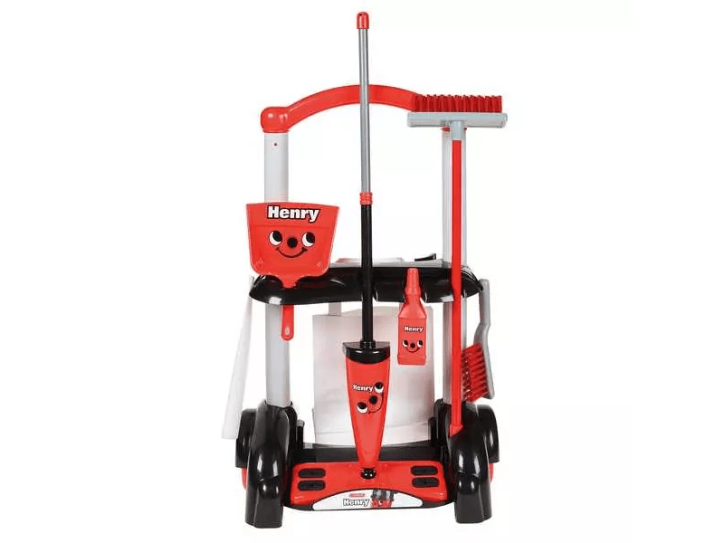 Henry játék takarító kocsi, 6 részes - piros (63060)