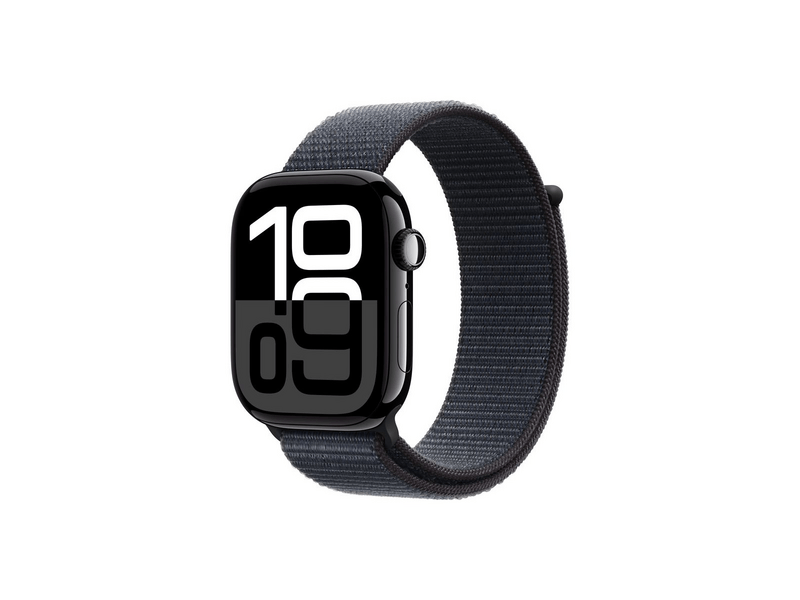 Apple Watch Series 10 GPS + Cellular – 46 mm-es kozmoszfekete alumíniumtok, tinta sportpánt (MWY53QH/A)