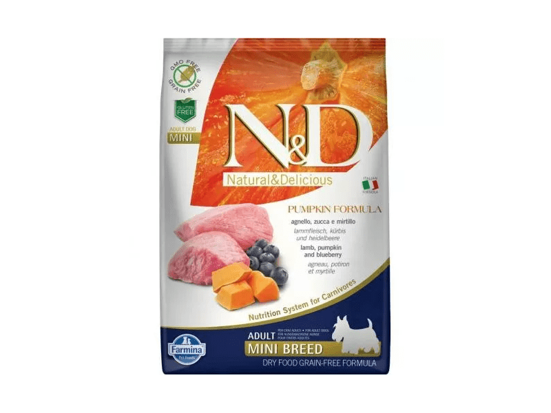 N&D Pumpkin Dog bárány&áfonya sütőtökkel adult mini, 2,5 kg