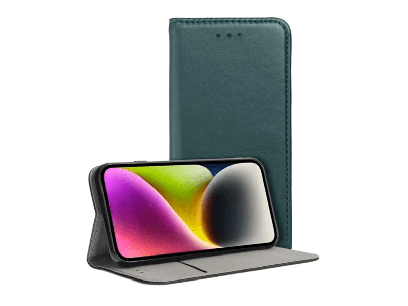 Gigapack Motorola Moto E14 (XT2421–14) Bőr hatású flip tok, zöld (GP-155891)