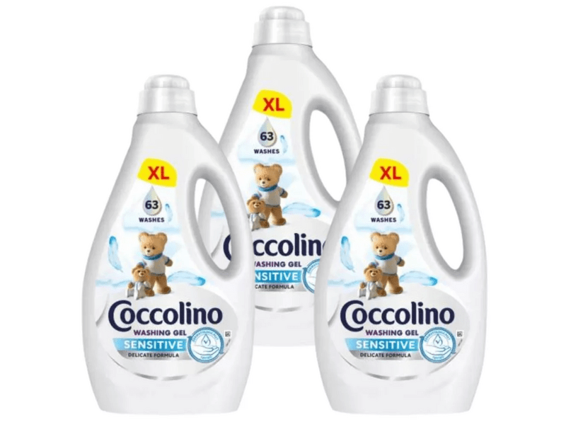 Coccolino Sensitive Mosógél, 3x2,52L, 189 mosás