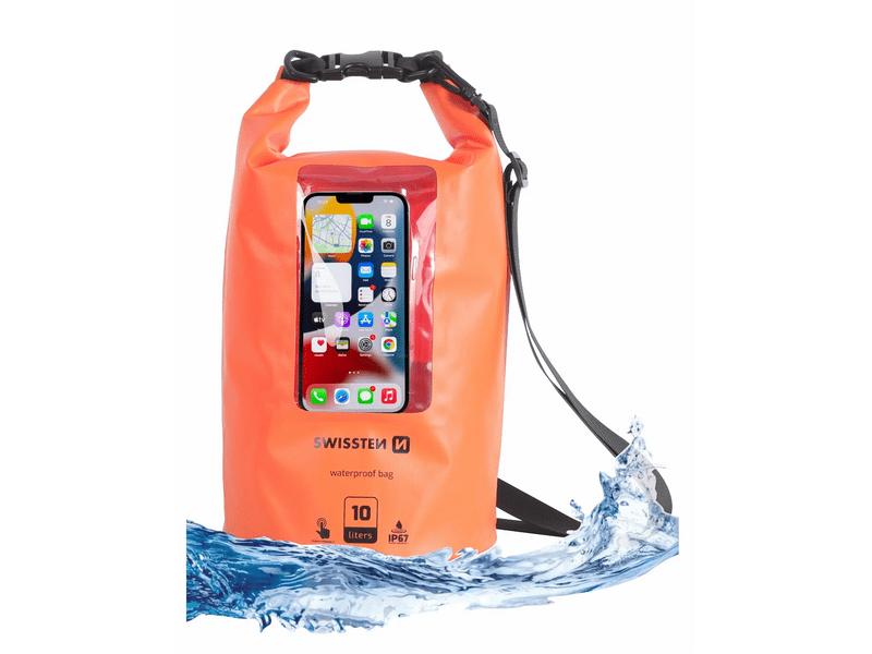 Swissten vízhatlan zsák 10L, narancssárga