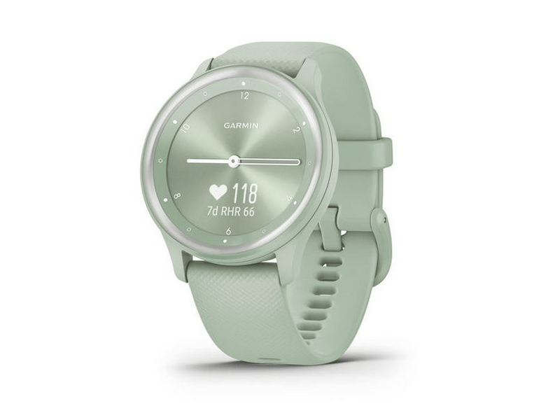 Garmin Vivomove Sport Okosóra, Ezüst órakeret, Mentazöld szilikon szíj (010-02566-03)