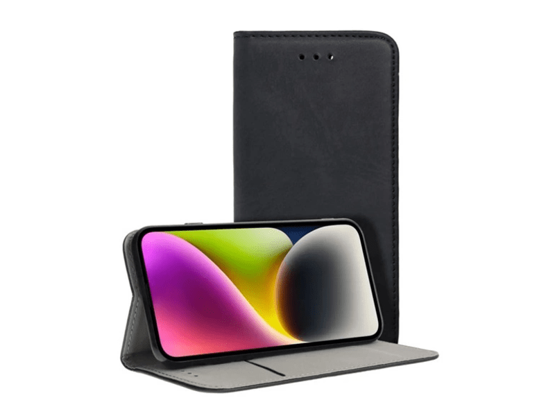 Gigapack Honor 200 Lite Bőr hatású flip tok, fekete (Honor 200 Lite)