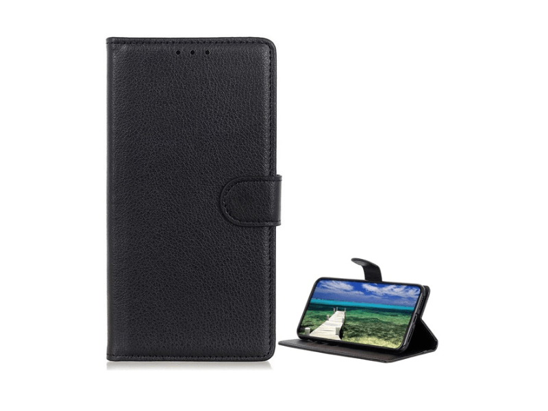 Gigapack iPhone 16 Bőr hatású álló tok, fekete (GP-160216)