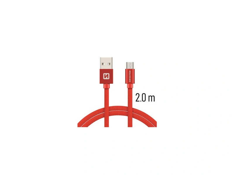 Swissten USB-A/micro USB Kábel 2m, piros (71522306)