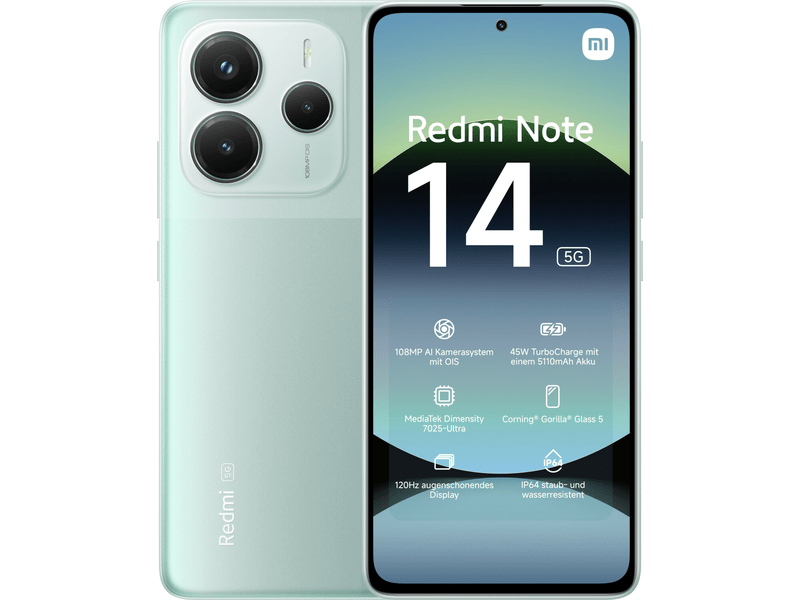 Xiaomi Redmi Note 14 5G 8/256GB Okostelefon, zöld (MZB0IOEEU)