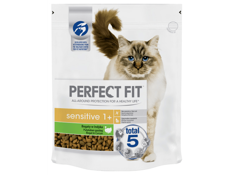 PERFECT FIT Sensitive száraztáp pulykahússal felnőtt macskák számára, 750 g (401510)