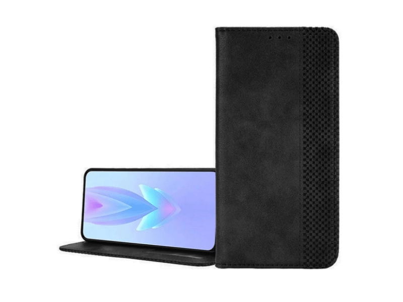 Gigapack Tecno Spark Go 2024 Bőr hatású flip tok, fekete (GP-157952)