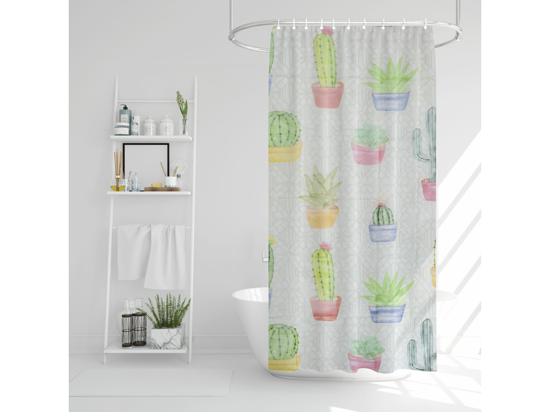 Zuhanyfüggöny kaktusz mintás 180x180cm