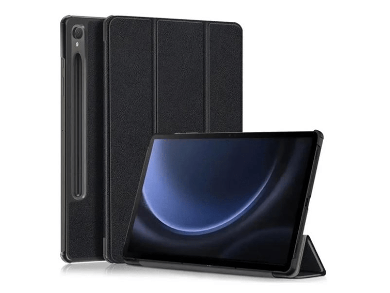 Gigapack GP-149329 Samsung Galaxy Tab S9 FE LTE (SM-X516)/WIFI (SM-X510) bőr hatású flip tok, fekete