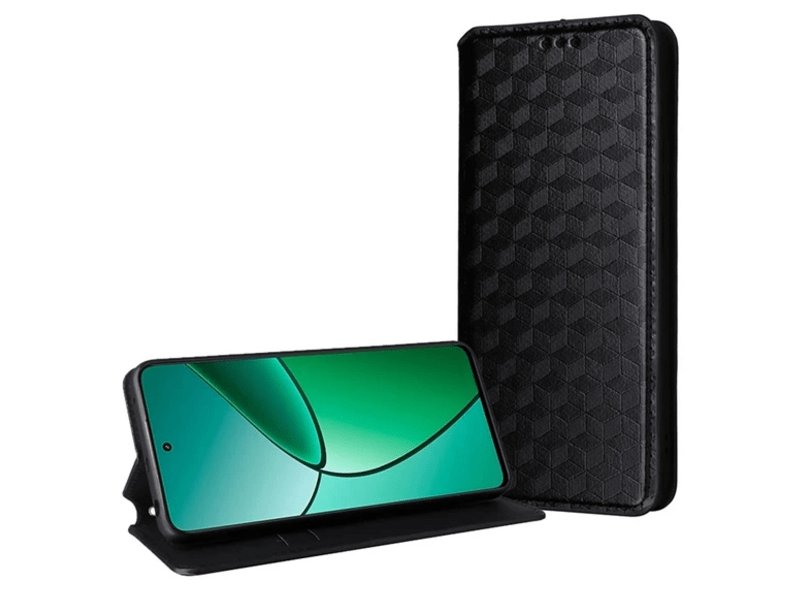 Gigapack Honor 200 Lite Bőr hatású flip tok, fekete (GP-157694)