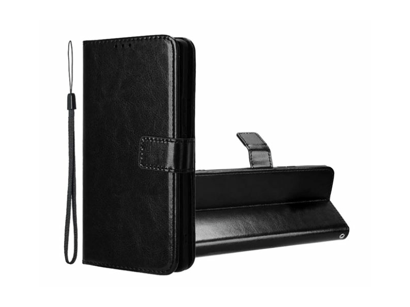 Gigapack Tecno Spark 20 Pro Plus Bőr hatású flip tok, fekete (GP-157918)