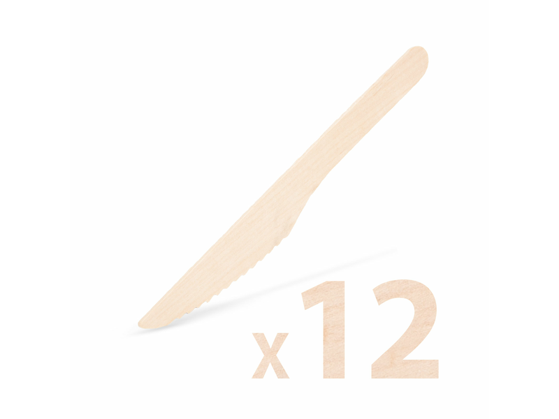 Fa evőeszköz kés - 16,5 cm - 12 db