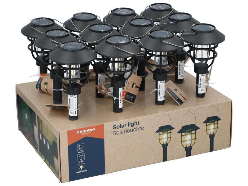 Grundig Solar leszúrható kerti lámpa, fekete, 1 db