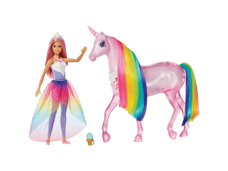 Barbie Dreamtopia csillámfény unikornis babával (FXT26)