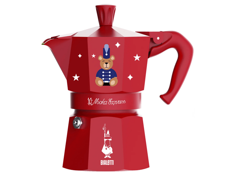 Bialetti Moka Express kotyogós kávéfőző, karácsonyi maci (5315)