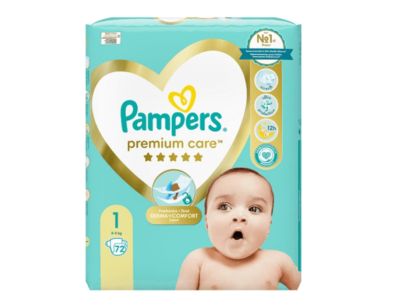 Pampers Premium Care Pelenka, 1 Méret, 72 db