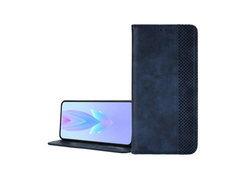 Gigapack ZTE Blade A34 4G Bőr hatású flip tok, sötétkék (GP-157962)