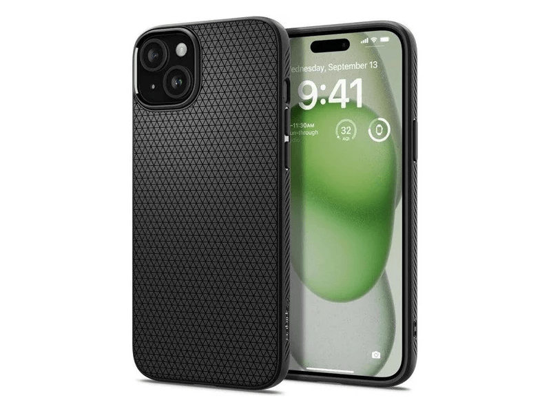 Spigen ACS08066 iPhone 16 Plus Szilikon tok, fekete