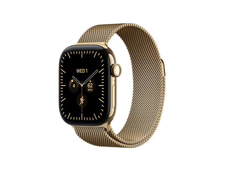 Apple Watch Series 12 GPS+Cellular, 42 mm ragyogó arany titán tok, ragyogó arany milánói szíj (MJGL4MP/A)