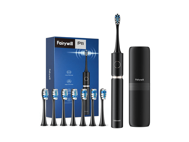 FairyWill FW-P11 Szónikus fogkefe szett, Fekete
