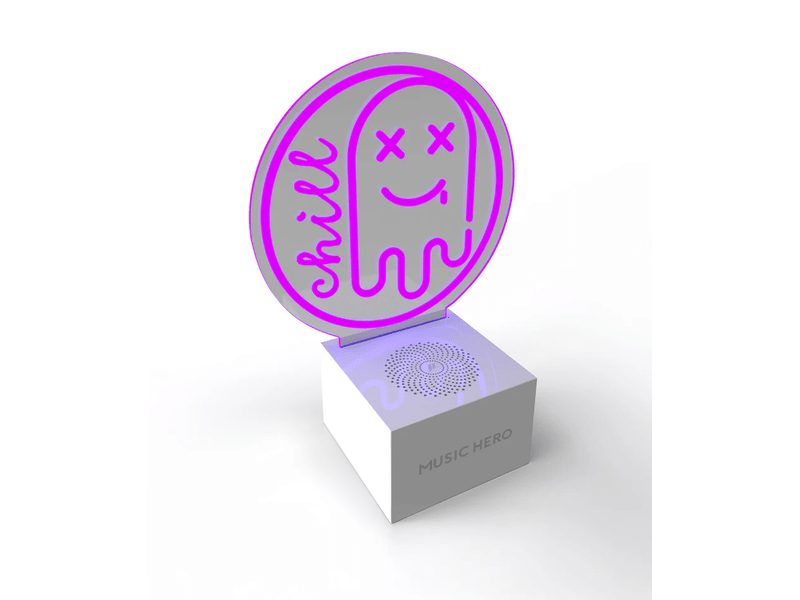 Music Hero Neon – bežični zvučnik s LED svjetlima, ljubičasti (MHSPLEDCHIL)