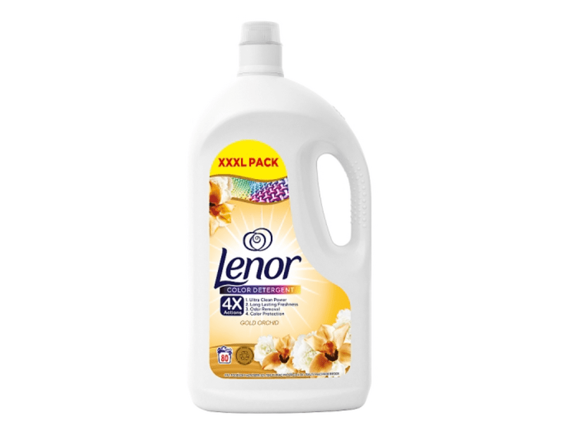 Lenor Vanilla Orchid & Golden Amber Folyékony mosószer 80 Mosáshoz, 4L