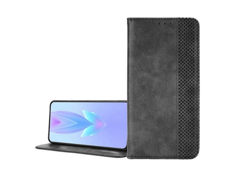 Gigapack Honor 200 Pro Bőr hatású flip tok, fekete (GP-158302)