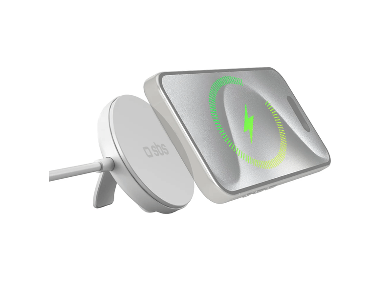 SBS Qi2 15W MagSafe bežični punjač, bijeli (TEWIRQI215W)