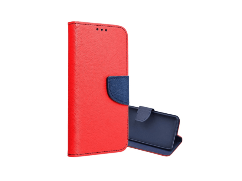 Gigapack Motorola Moto E13 Bőr hatású flip tok, piros-kék (GP-155536)