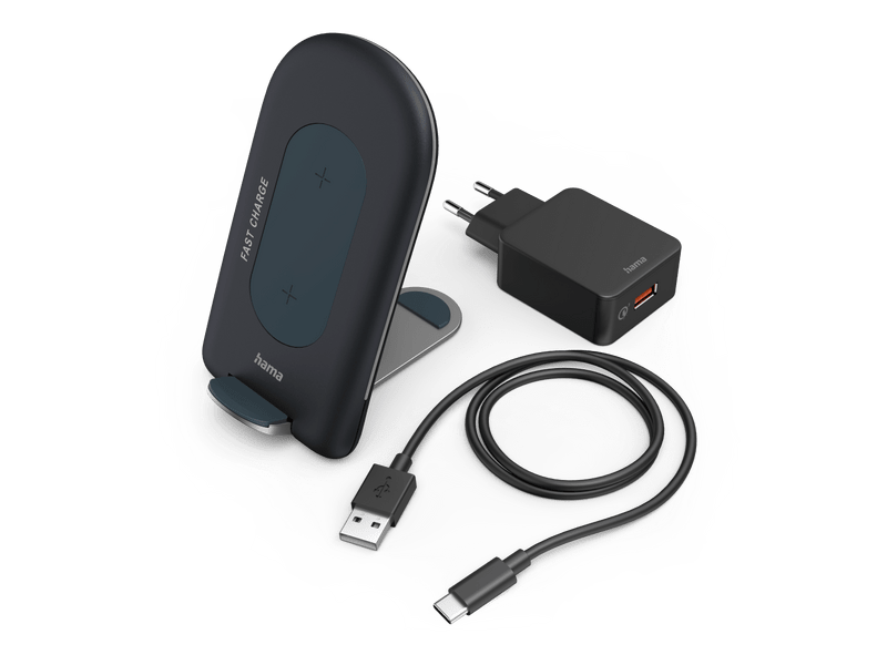 Hama 201689 bežični brzi punjač za mobitel, QI-FC15S, 15W