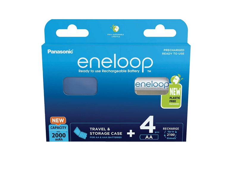 Panasonic eneloop BK-3MCDEC4BE AA/ceruza 2000mAh Ni-MH akkumulátor, 4db + akkubox