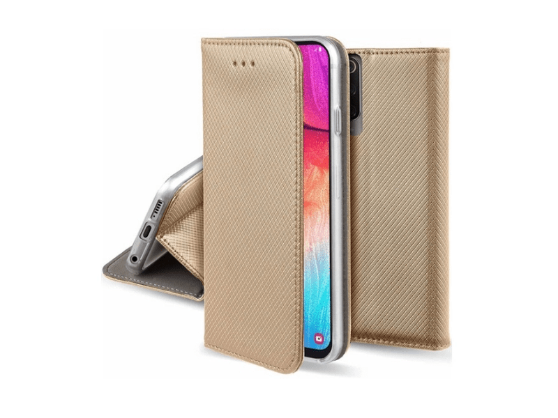 Gigapack Realme 12x Bőr hatású flip tok, arany (GP-158326)