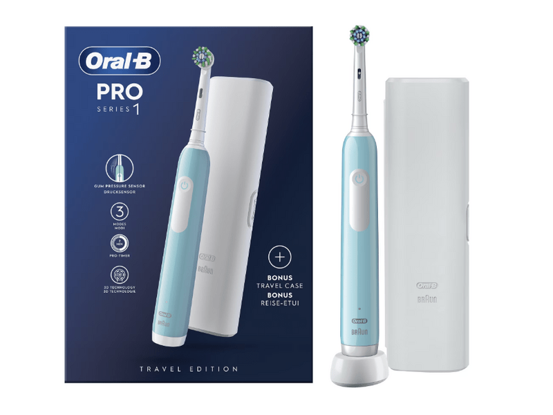 Oral-B Pro Series 1 Elektromos fogkefe kék, tokkal