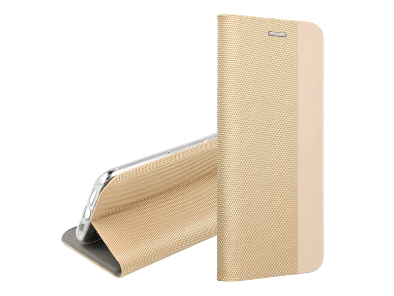 Gigapack Xiaomi Redmi 12C Bőr hatású flip tok, arany (GP-139217)