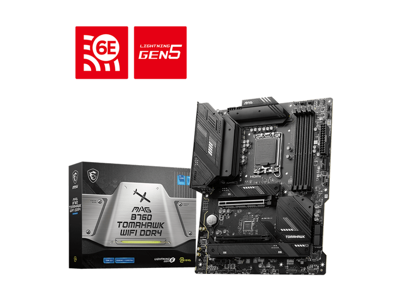 MSI MAG B760 TOMAHAWK WIFI DDR4 LGA 1700 ATX Alaplap