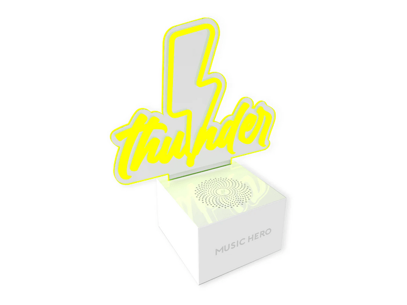 Music Hero Neon: bežični zvučnik s LED svjetlima, žuti (MHSPLEDTHUN)