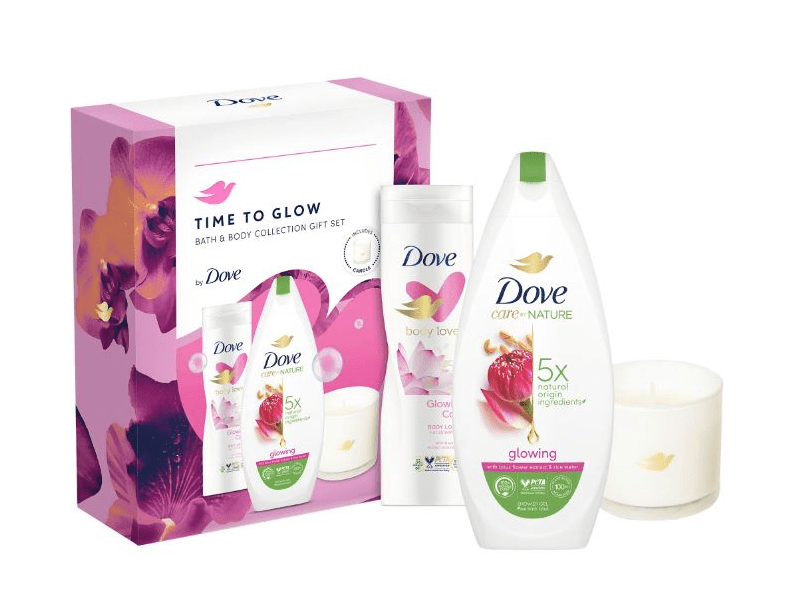 Dove Glowing ajándékcsomag illatgyertyával